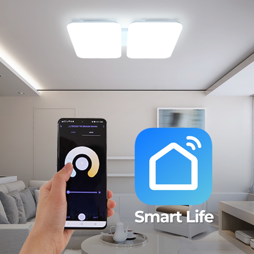 스마트 IoT 슬림 LED 거실등 100W 음성인식 원격제어 밝기조절