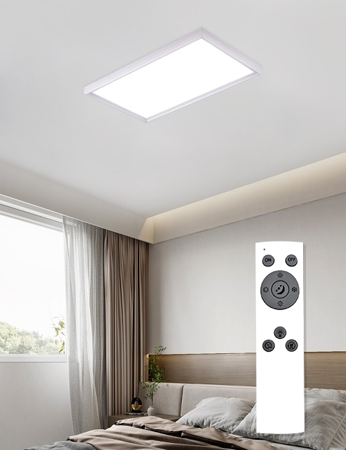 엔즈 LED 방등 50W (720*420) 방조명 플리커프리 삼성칩 리모컨 삼색변환
